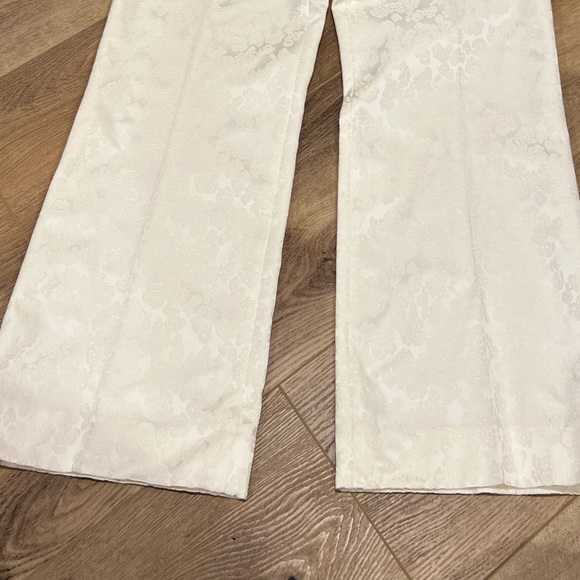 CELINE WHITE ON WHITE CREAM FLORAL TROUSERS SIZE 40 womens 8 - Picture 4 of 11
